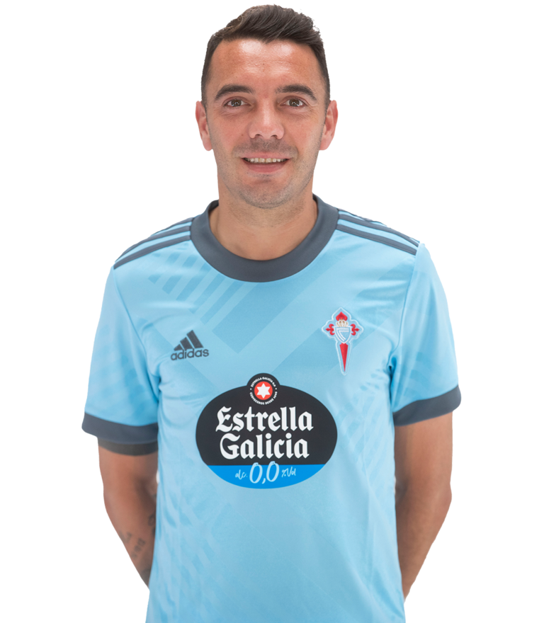 Imágen del jugador Iago Aspas posando