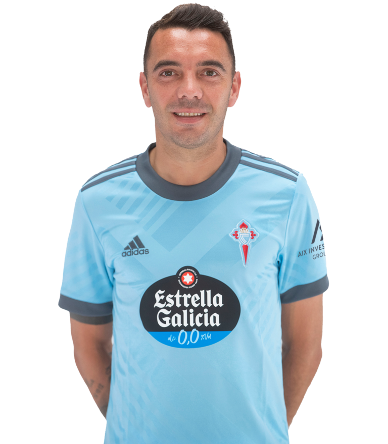Imágen del jugador Iago Aspas posando